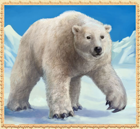 Белый медведь-охотник